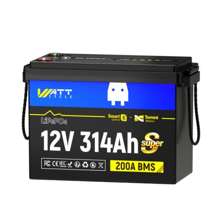 WattCycle 12V314AH 200A Mini Bluetooth Super